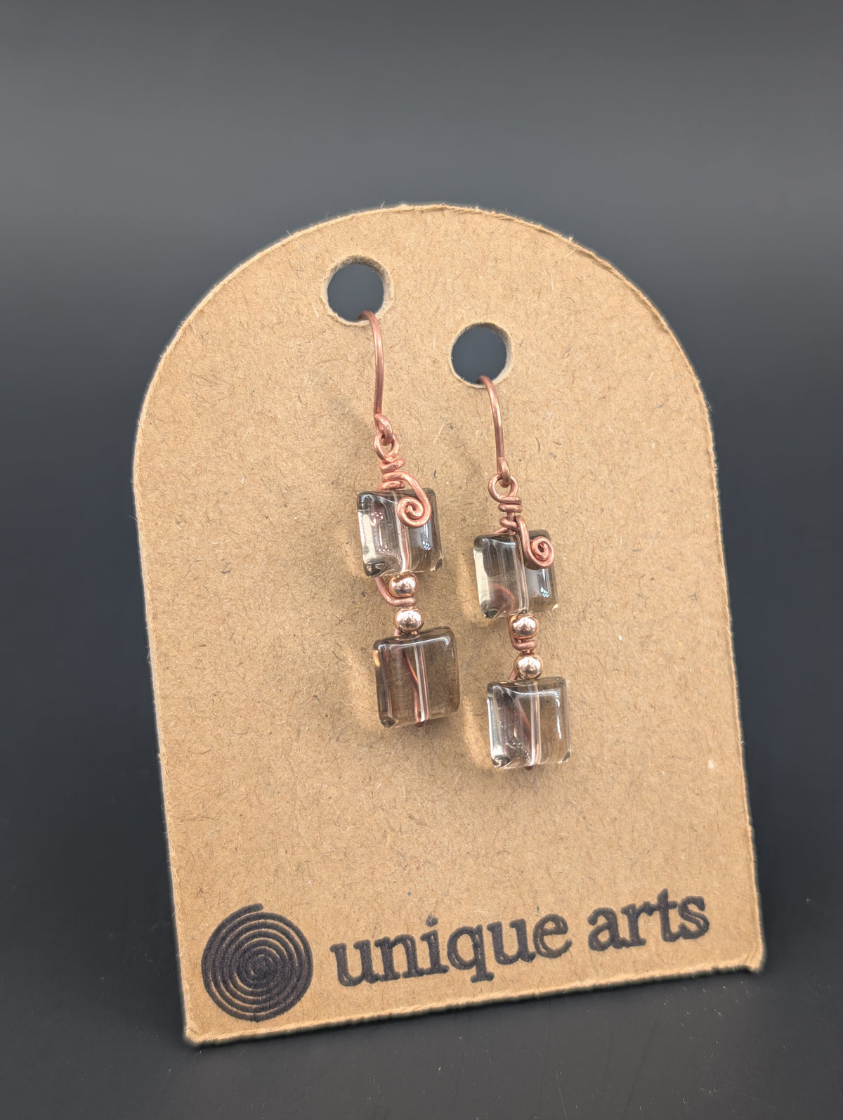 Alice- Square Smoky Quartz Earrings