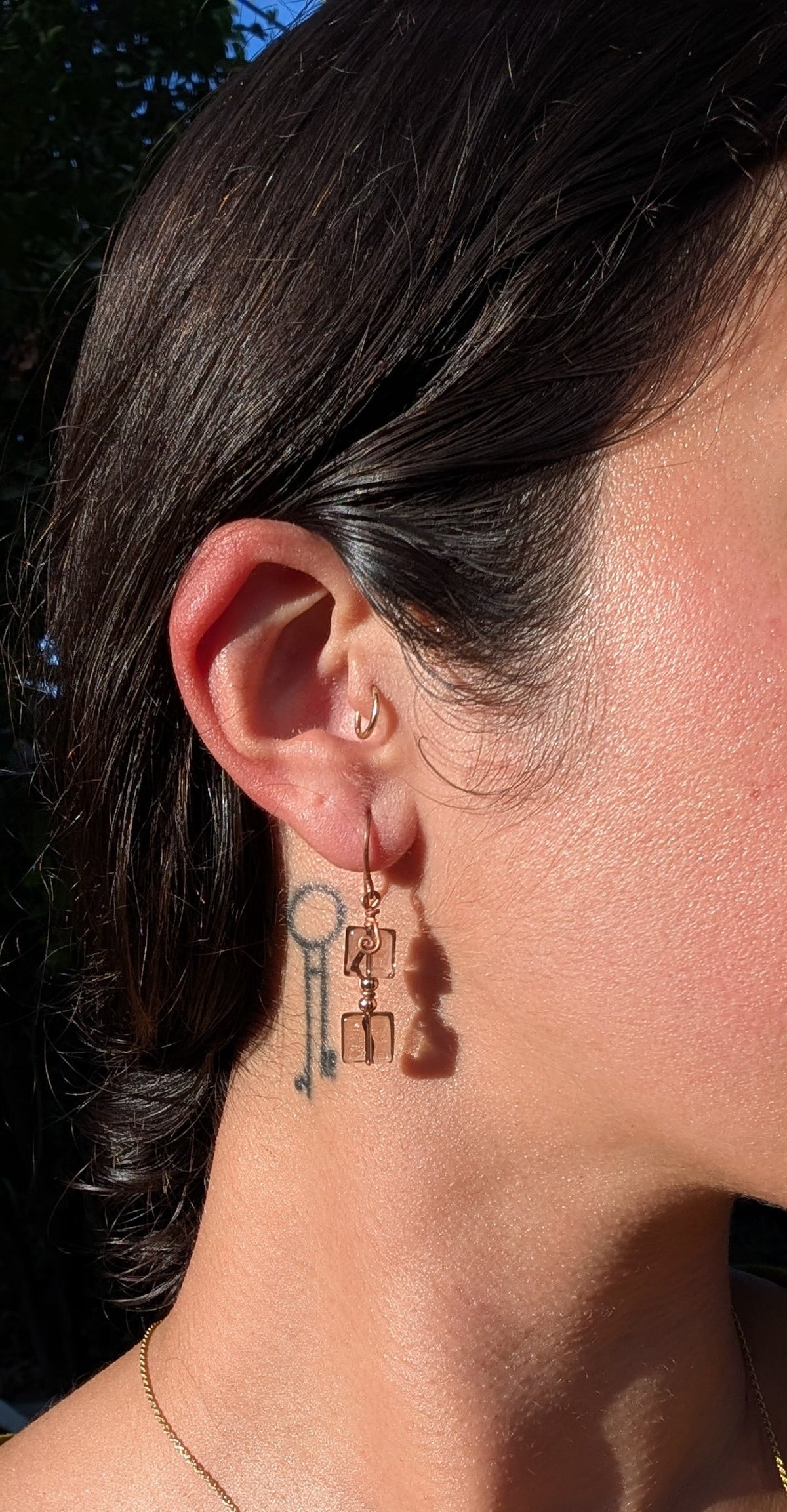 Alice- Square Smoky Quartz Earrings