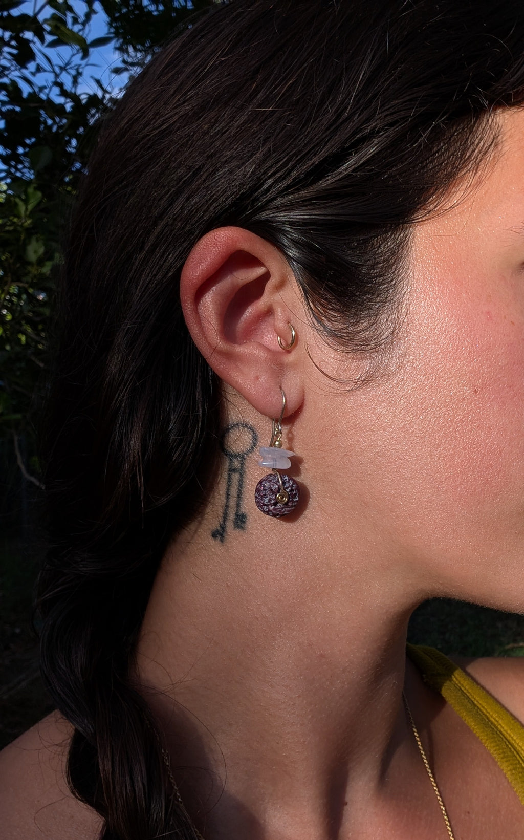 Ariel- Lavender Jade & Spiny Oyster Shell Earrings