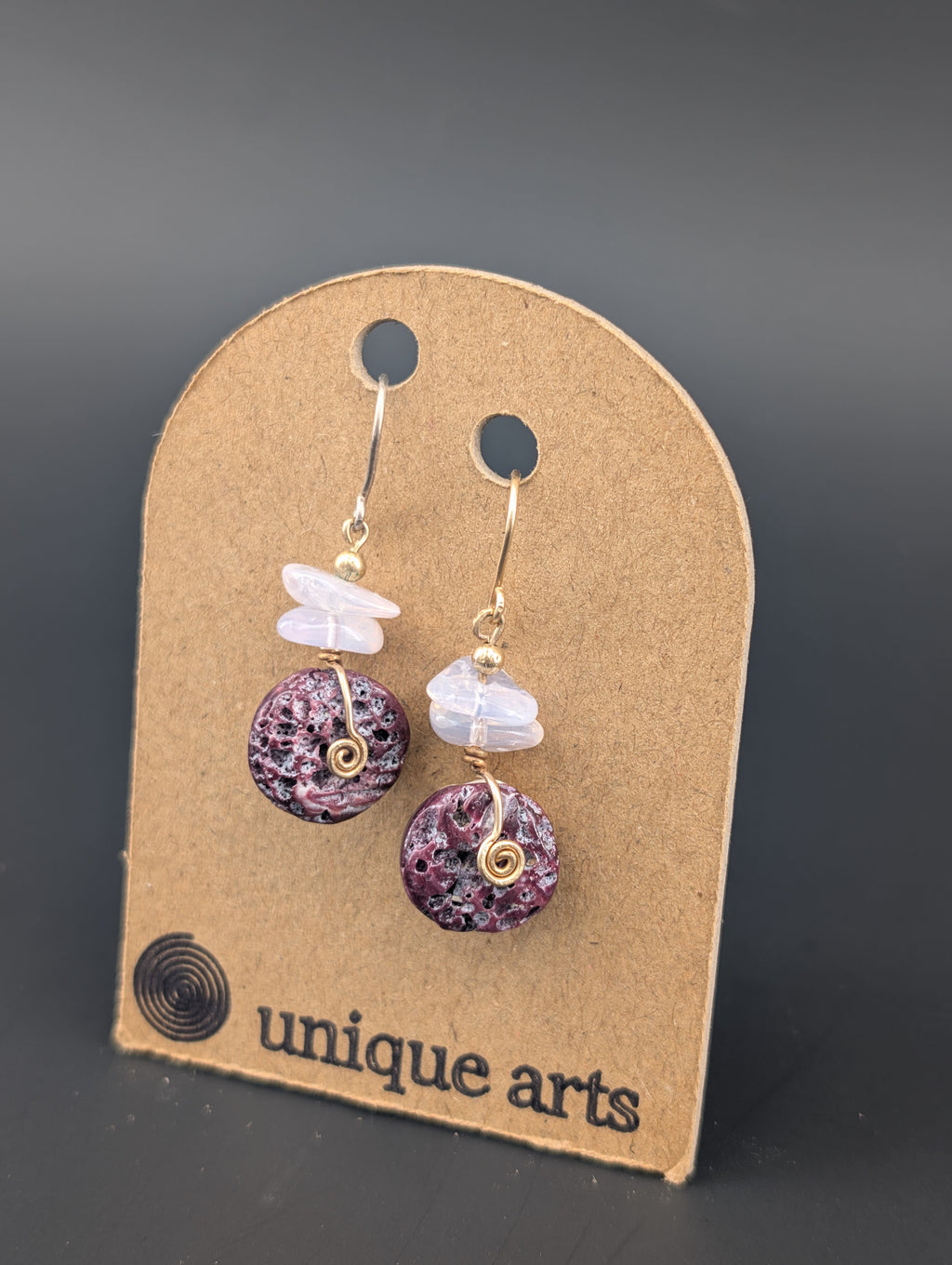 Ariel- Lavender Jade & Spiny Oyster Shell Earrings