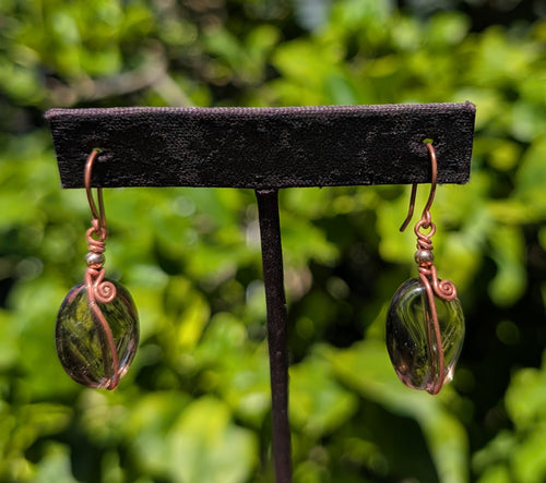 Aurora- Oval Smoky Quartz Earrings