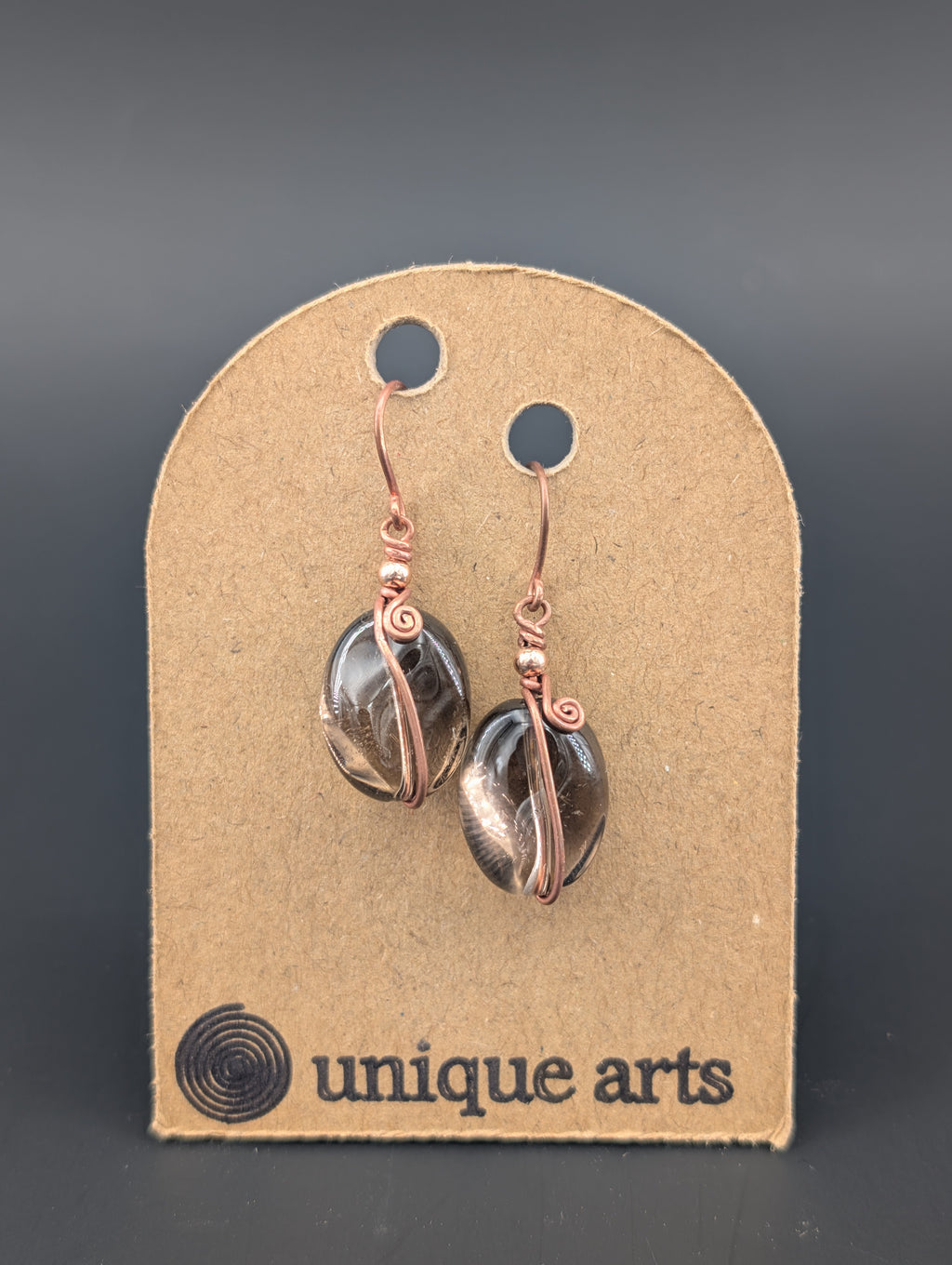 Aurora- Oval Smoky Quartz Earrings
