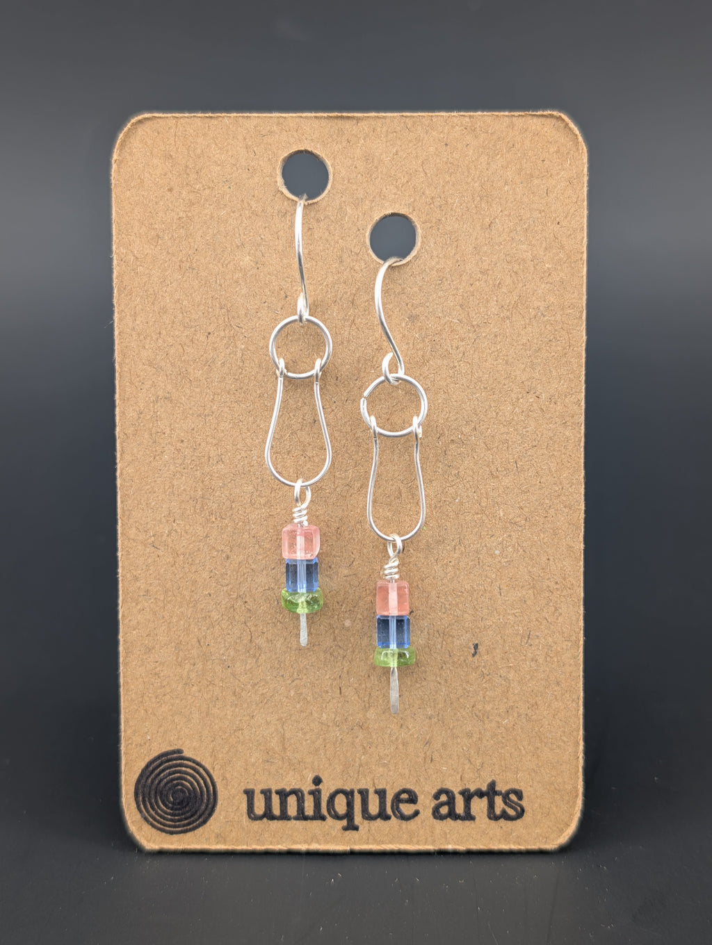 Cecelia- Cherry Quartz, Swarovski Crystal & Peridot Earrings