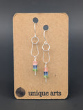 Cecelia- Cherry Quartz, Swarovski Crystal & Peridot Earrings