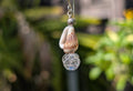 Eloise- Mini Conch Shell & Fractured Quartz Earrings
