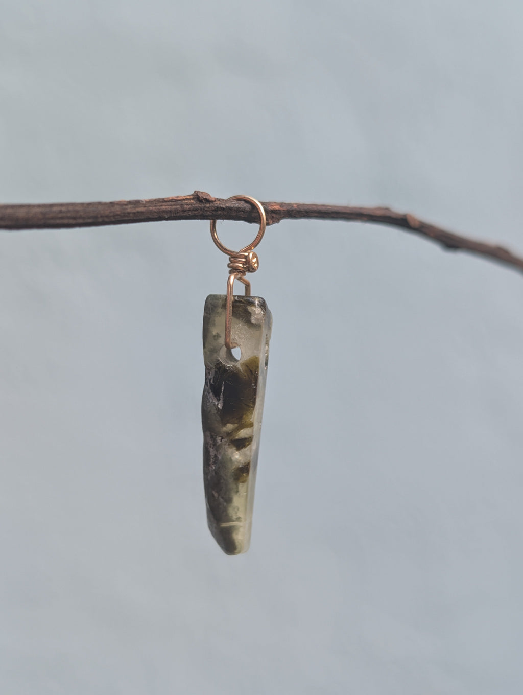 Grace- Fossilized Prehnite Pendant