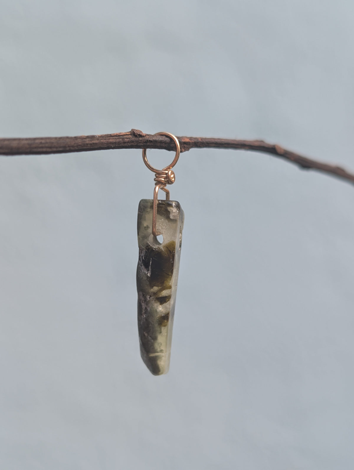 Grace- Fossilized Prehnite Pendant