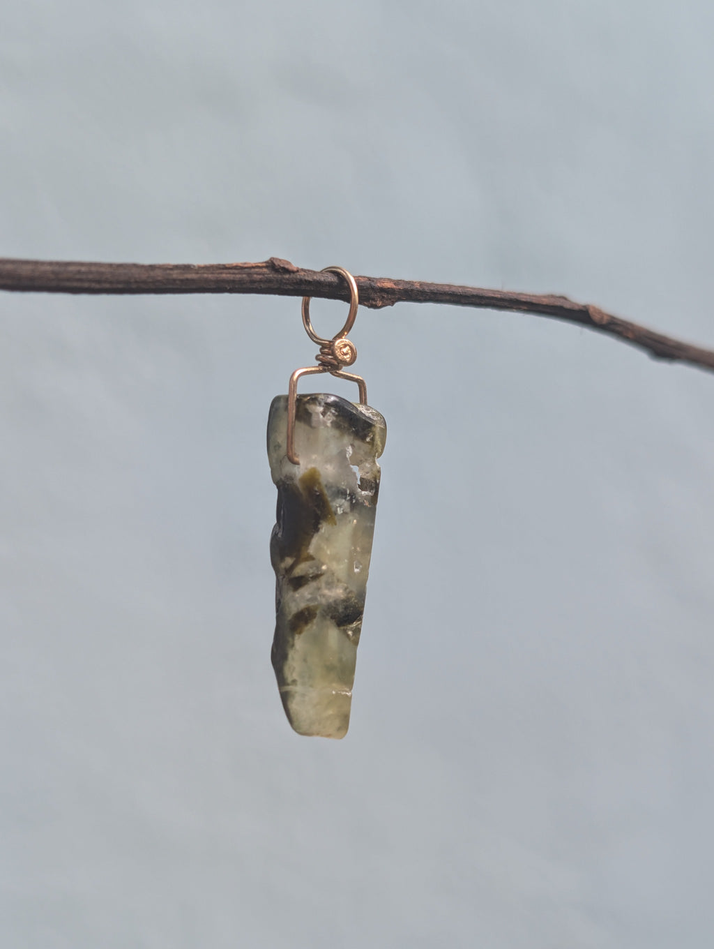 Grace- Fossilized Prehnite Pendant