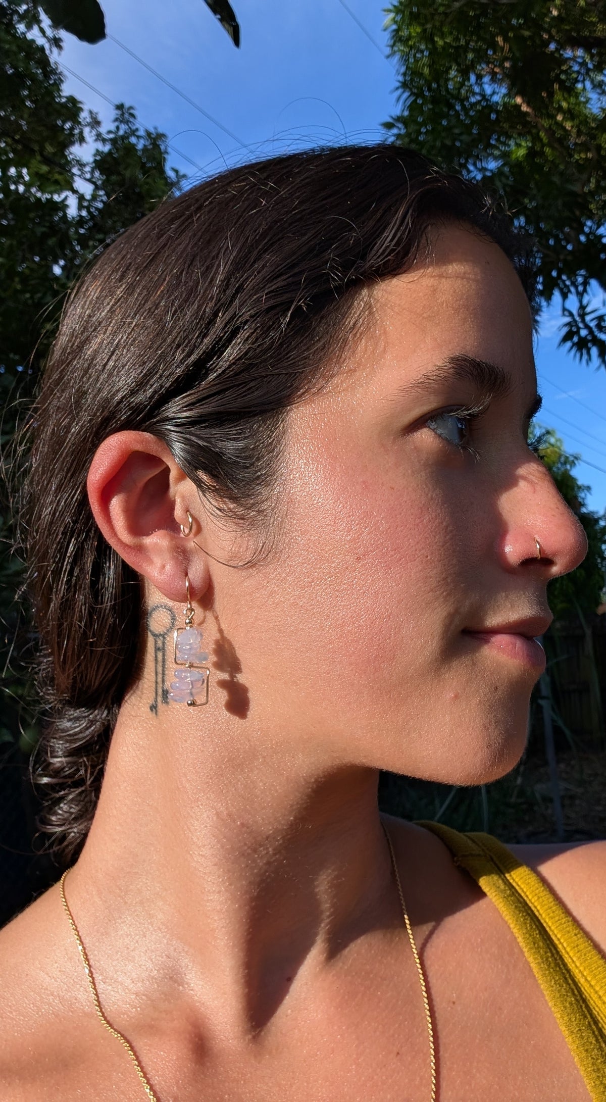 Jasmine- Lavender Jade Earrings