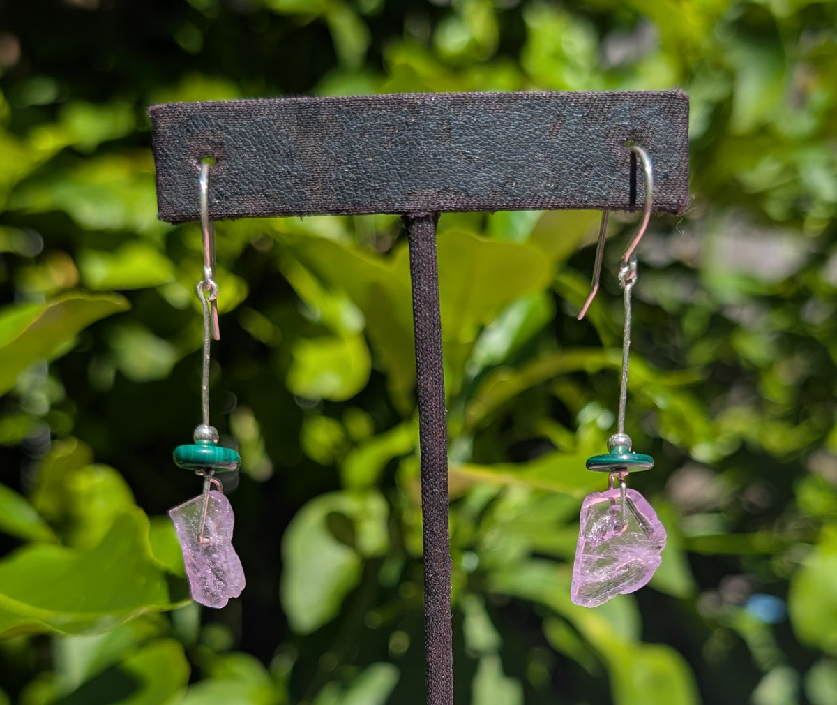 Laura- Amethyst & Malachite Earrings