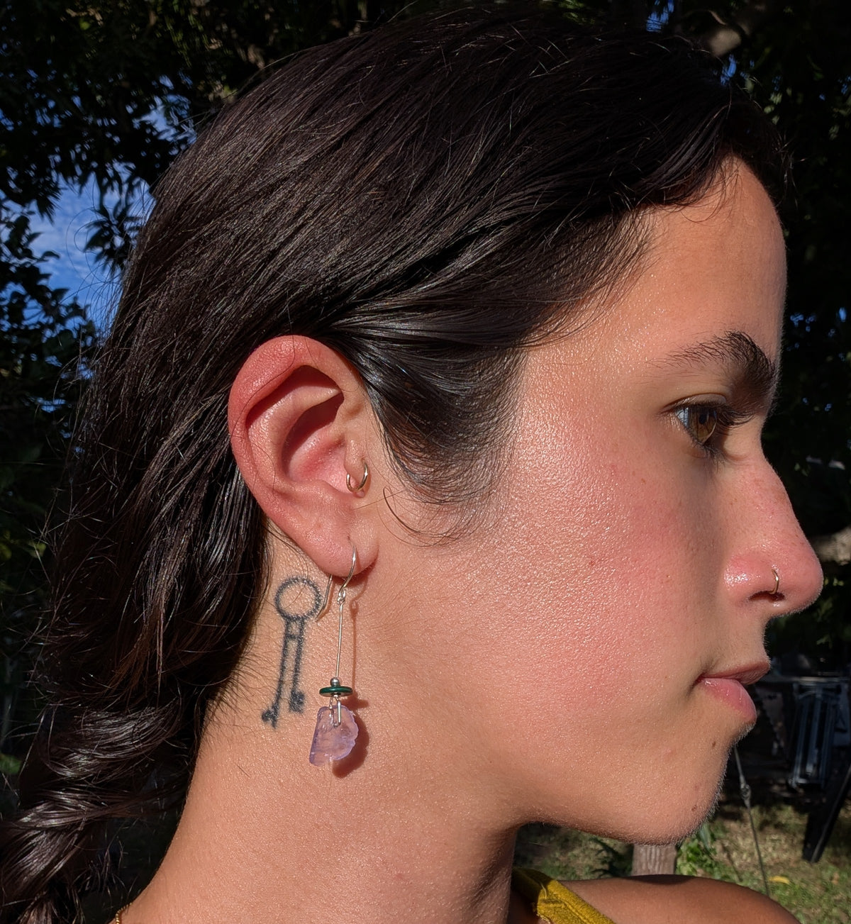 Laura- Amethyst & Malachite Earrings