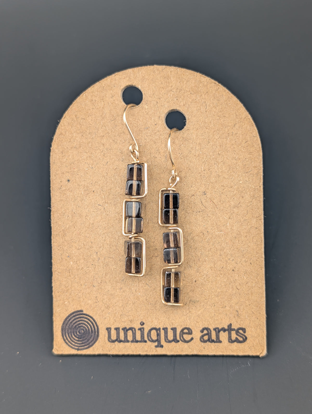 Lydia- Elongated Smoky Quartz Earrings