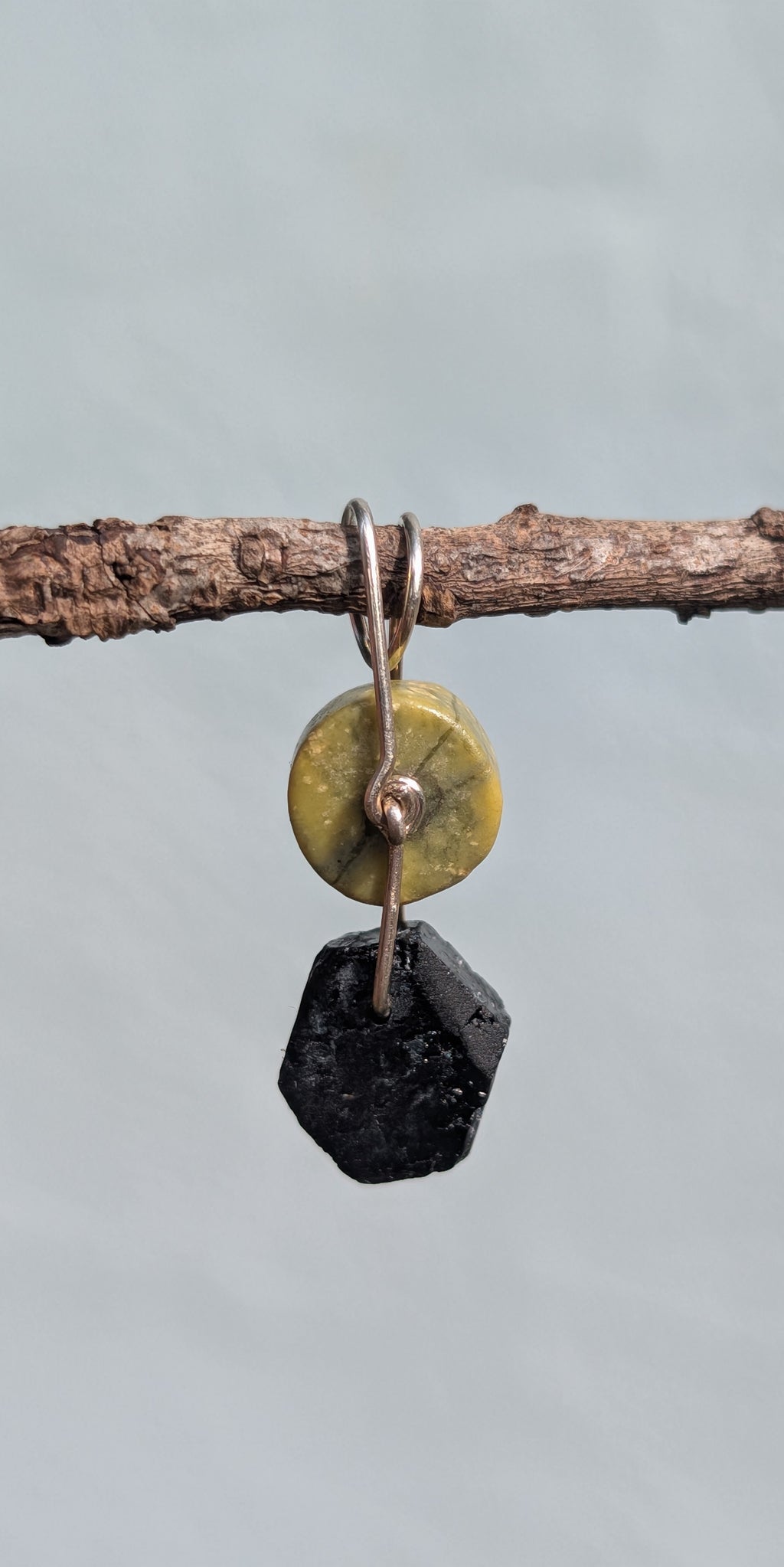 Olivia- Black Tourmaline & Serpentine Pendant