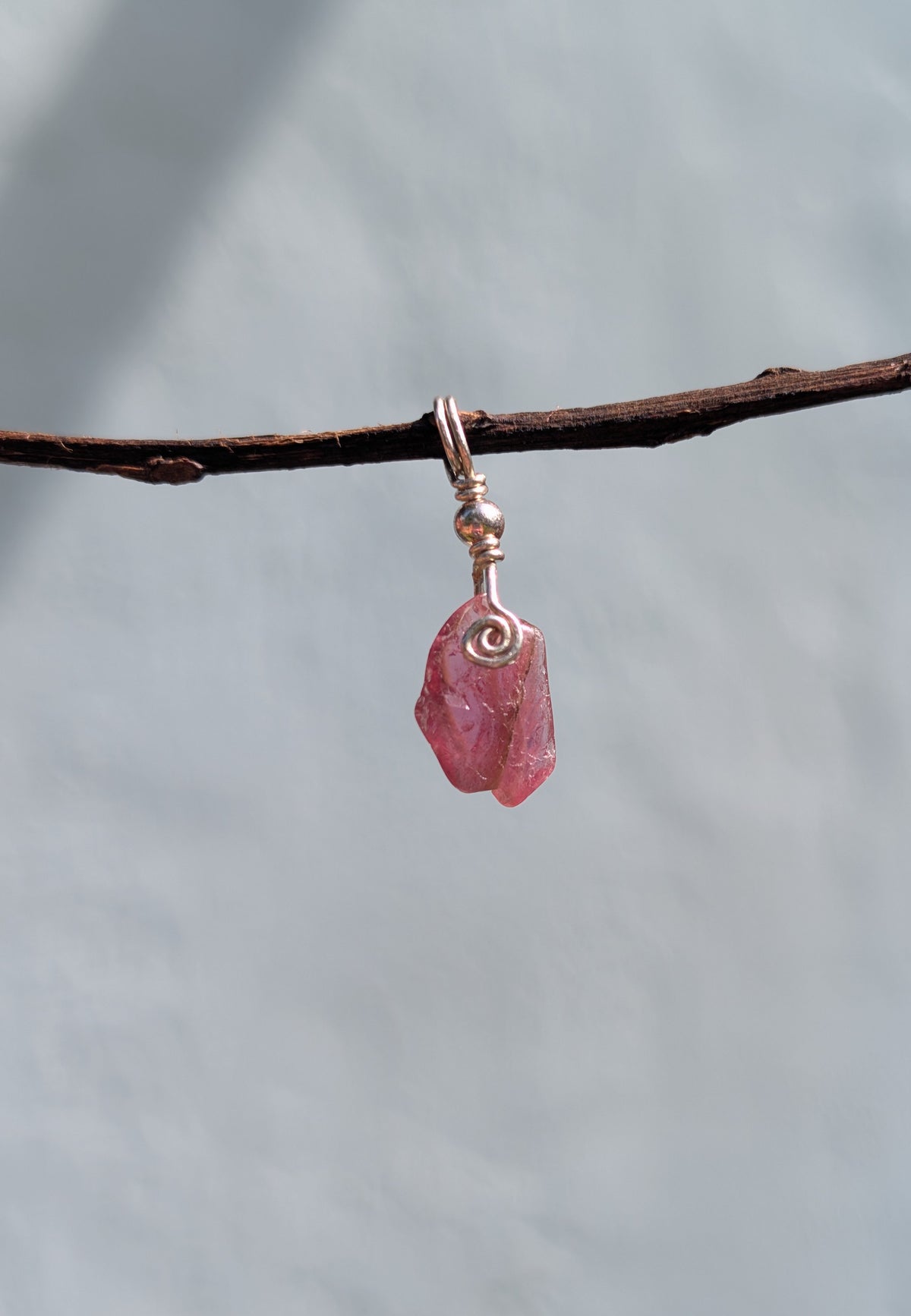 Poppy- Ruby-Light Tourmaline Pendant
