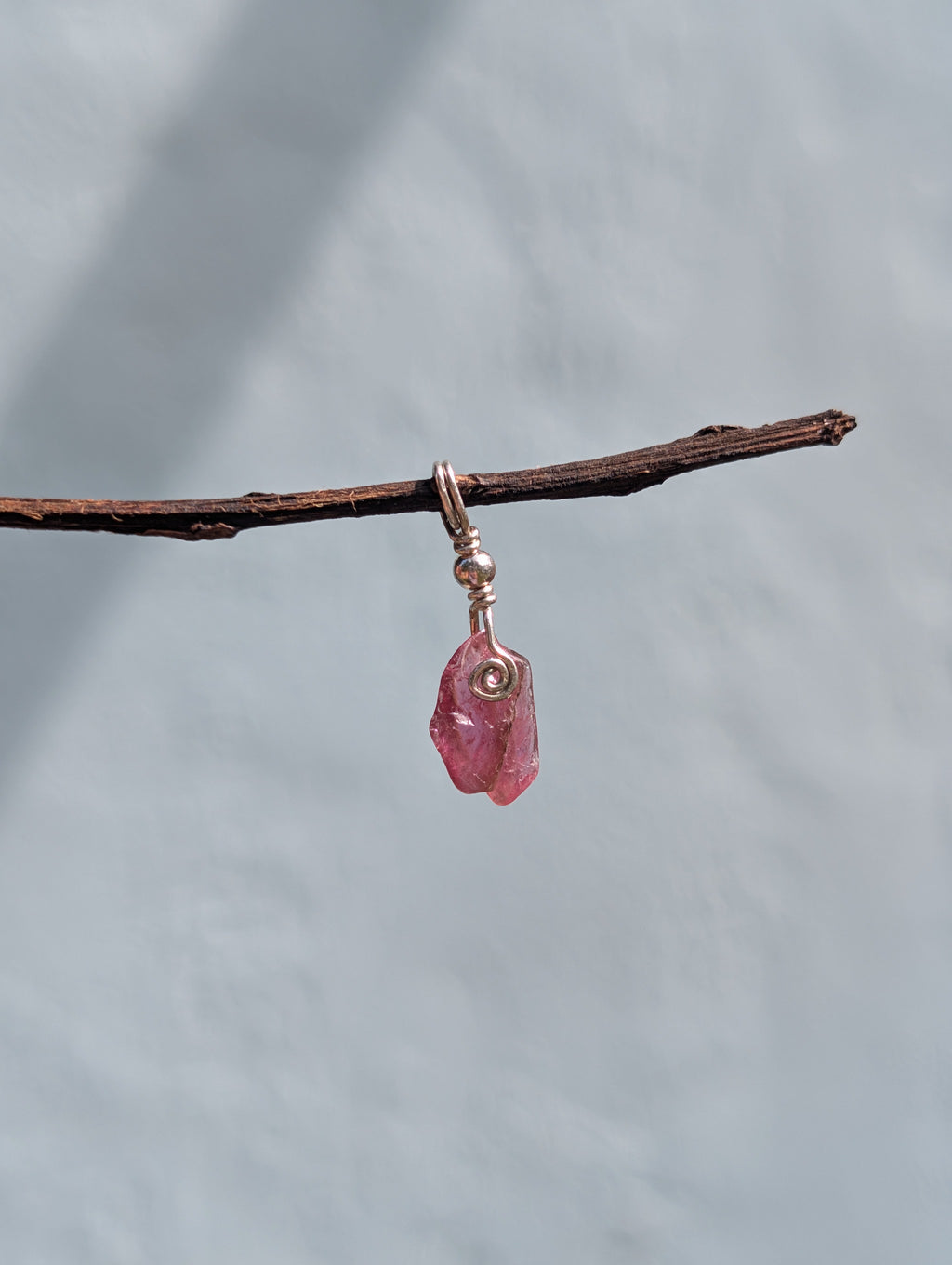 Poppy- Ruby-Light Tourmaline Pendant