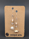 Ruth- Mother Pearl, Quartz & Desert Jasper Earrings