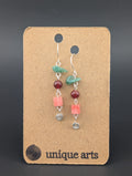 Selene- Aventurine Jade, Rodanite & Cherry Quartz Earrings