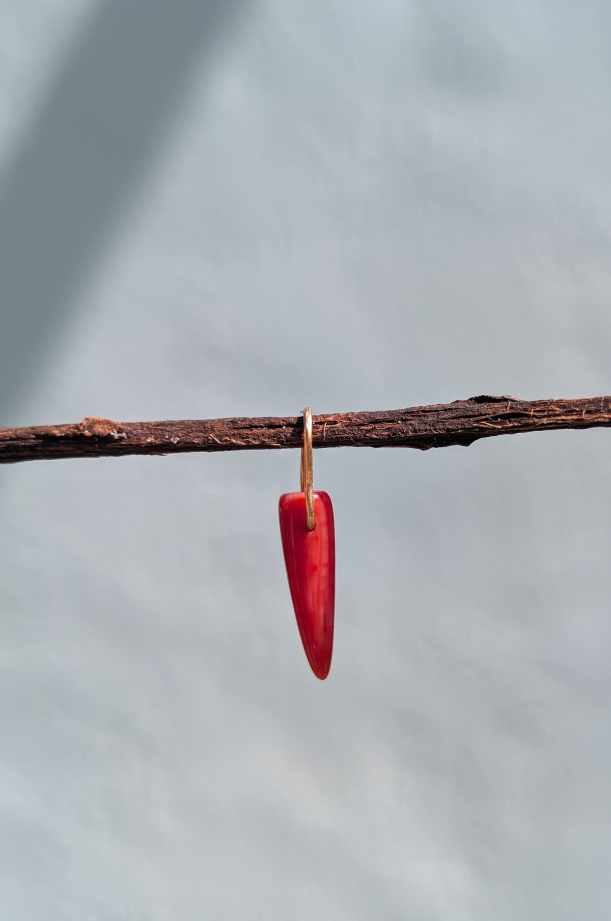 Vivienne- Red Coral Horn Pendant