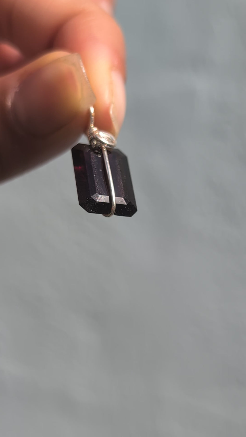 Eleanora- Garnet Emerald Cut Pendant